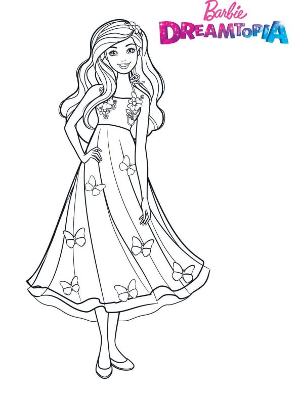 Kids-n-fun.com | Coloring page Barbie Dreamtopia Magic Hair Princess